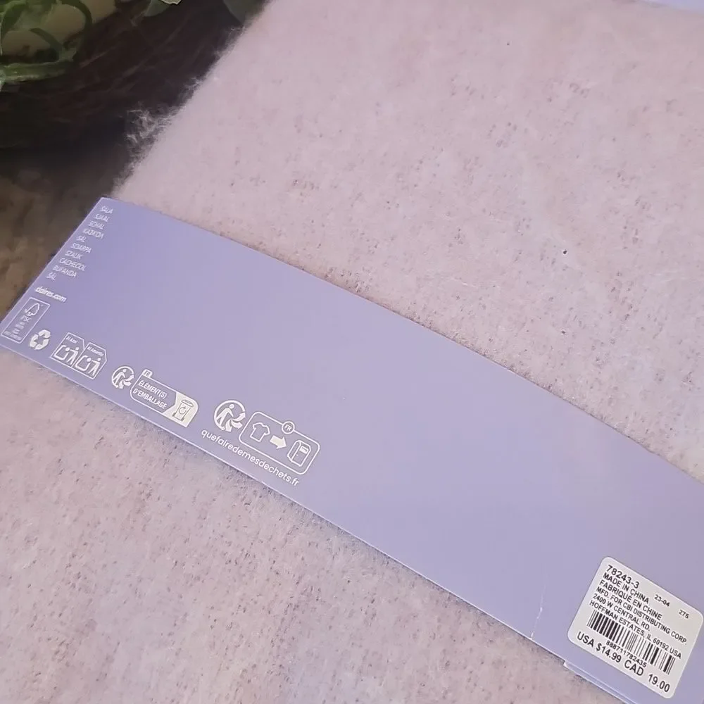 Lilac Scarf with Fringe Claire's NWT